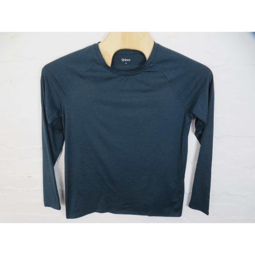 Quince Shirt Mens Medium Blue Flowknit Breeze Long Sleeve Performance Athletic